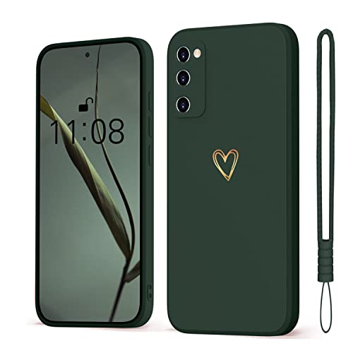 Mitetabo für Samsung Galaxy S20 FE 4G/5G Hülle Gold Liebesherz Handyhülle Samsung Galaxy S20 FE Case Weich Silikon Slim Stoßfest Kratzfeste Schutzhülle 6.5 Grün
