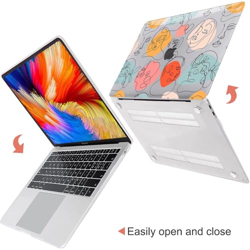 Image of Compatible with MacBook Air 13.6 inch Case 2022 2024 2025 Release M4 A3240 M3 A3113 M2 A2681 with Touch ID & Retina Display, Rubberized Slim Hard Shell Protective Case Cover for Air 13.6, Art Face
