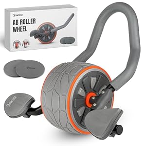 DMoose Fitness Ab Roller Wheel with Elbow Support & 2 Knee Pads – Abdominal Trainer for Core Workout – Perfect Abs Workout Equipment for Home and Gym – Flex Exercise Roller for Men and Women