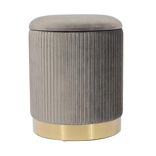 Tov Furniture Zoe Velvet Storage Ottoman (Grey)