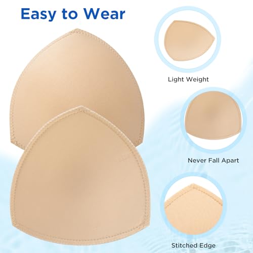 Image of Waterproof Swimsuit Bra Inserts Pads 3 Pairs Removable Bathing Suit Insert Bikini Push up Inserts A /B or C /D,D /E Cup