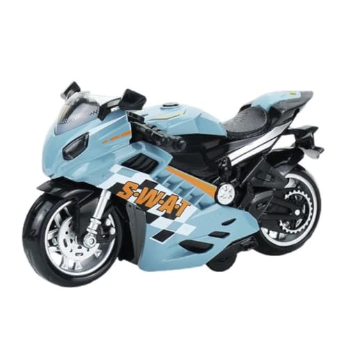 Image of FEXXA Police Motorcycle Toy - Pull Back Motorcycle Toys, Tiny Gift with Music Lighting, Latte Motorcycles Toy for Kids Boys Age 3-8 Year Old [Multicolor] (Sport Bike-Green)