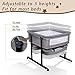 Jestonten Twin Bassinet for 2 Babies, Double Bassinet for Twins with Music Toys, Mosquito Net & Storage Basket Portable Foldable Bedside Sleeper for Newborns, Grey
