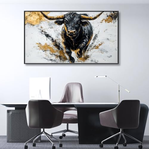 Cozynest Interiors Bull Canvas Wall Art thumb #1