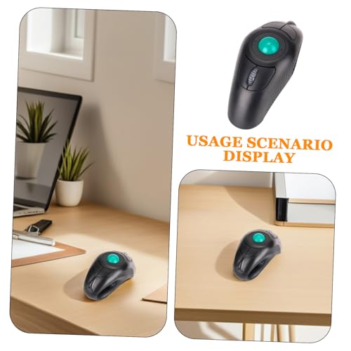 Souris trackball sans fil 2,4 Ghz ergonomique noire avec commande par pouce USB