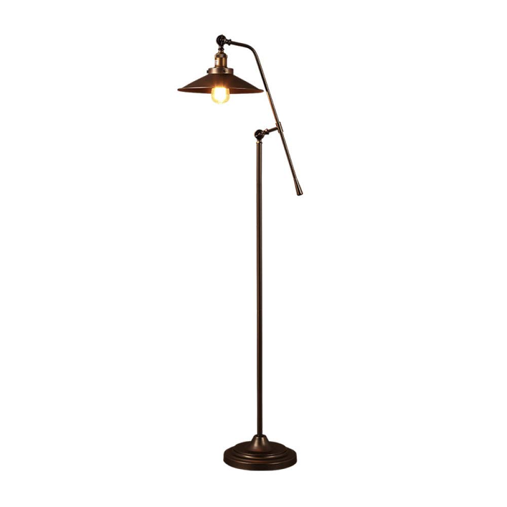 Lámparas de pie de diseño tipo luces para pescar de color negro