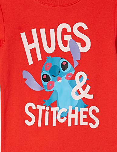 Amazon Essentials Disney | Marvel | Star Wars Girls' Snug-Fit Cotton Pajama Sleepwear Sets (Previously Spotted Zebra), Pink/Red, Stitch Hugs, 6-7 Years #TOP6