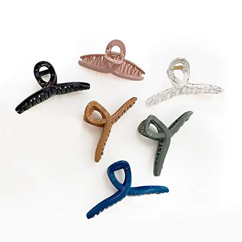 Mynaonao 6 Pieces Large Strong Hair Plastic Claw Clips, Hair Clips, Claw Clip, Jaw Clips for All Size of Hair, Claw Clips