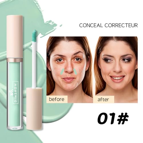 Set de correctores líquidos, 4 tonos de corrector en crema (2,3 g cada uno), maquillaje ligero, de larga duración y cobertura total, sin aceite, para ojeras e imperfecciones, 4 brochas de maquillaje - imagen 3