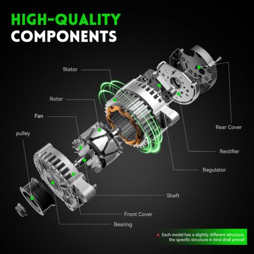 Image of 11636N Alternator 150A Compatible with Ford Escape 2017-2019 L4 1.5L (not 2.0L), Escape 2013-2016 L4 1.6L (not 2.0L), Replace# 104210-2330, CJ5T10300BB, CJ5Z10346D