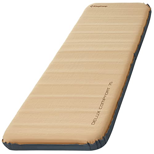 Kingcamp Self Inflating Camping Mat Foam 3inch /7.5cm Ultra Thick, Extra Large, Sleeping Mat Pad Air Mattress Single Inflatable Fast Inflating, Roll Mat Self-Inflating Camping Mattress For Tent Travel