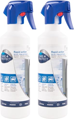 CARE+PROTECT Dégivrant Universel à Action Rapide - Elimine les Dépôts de Glace à l'Lntérieur du Réfrigérateur et Congélateur - Efficace Aussi sur les Pare-Brise de Voitures - 500ml (Lot de 2)