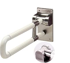 Handrails,Grab Handles Safety,Handrails Grab Bar Bathroom Folding Armrest,Nylon Wall-Mounted Handrail,Elderly Handicap Support/Yellow/75Cm,Yellow-60Cm