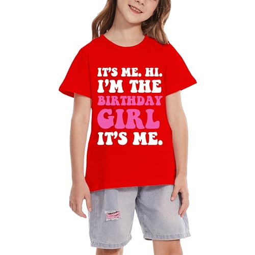 Image of Birthday Girl Shirt Girls 1st-14th Birthday Outfit Teen Toddler Baby Cute Short Sleeve T-Shirt