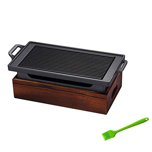 Portable Outdoor Barbecue Grill for Garden Picnic Party - Smokeless Korean Japanese Charcoal Stove with Non-Stick Alcohol Burner