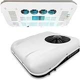 Aire Acondicionado 12V para Autocaravana - Techo Acondicionador de Aire Frío/Calor con Control Remoto, Blanco, Compatible con Caravanas, Camionetas, Furgonetas, Camiones (Dual-mode Hvac, 12V)