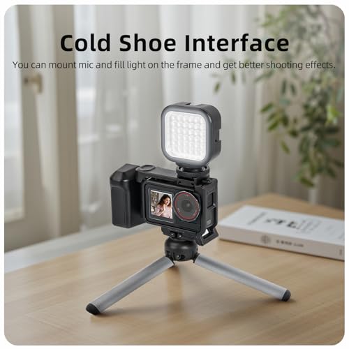 Jaula de cámara para vlogs de acción con grip de mano de silicona 6