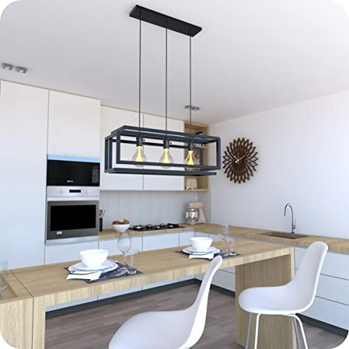 Pendente Luminária Industrial Preto Infinity Triplo