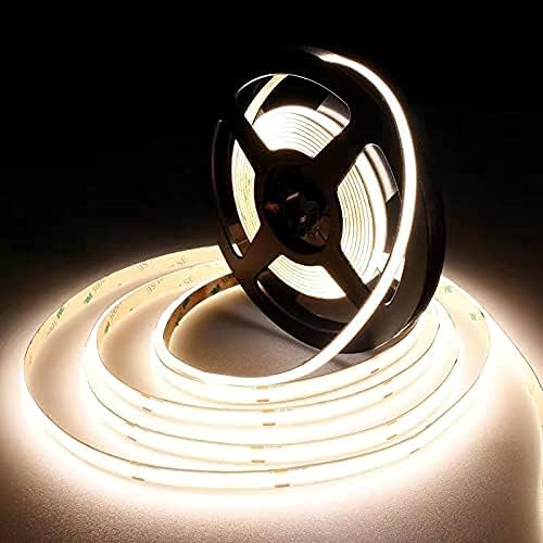 TTWAY COB LED Strip Lights 4000K Natural White,16.4ft/5m Dimmable LED Strip Kit, 2400 LEDs Super Bright 24V LED Tape Lights CRI90+ with RF Remote and UKCA Power Supply for DIY Home Decoration