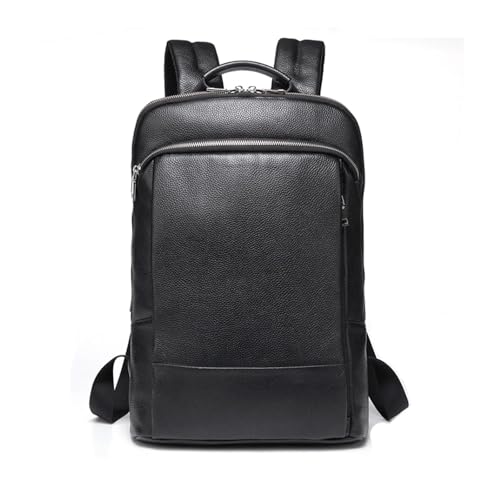 Mochila de cuero delgada anticaídas para portátil y robos en viaje