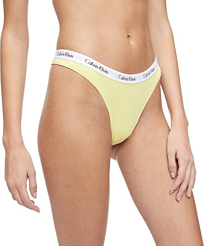 Calvin Klein Women's Carousel Logo Cotton Thong Multipack Panty, Coral Corsage/Cyber Green/Grey Heather, Medium #TOP21