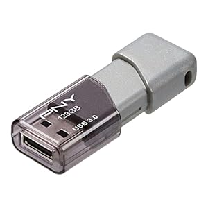 PNY 128GB Turbo Attache 3 USB 3.0 Flash Drive, GREY
