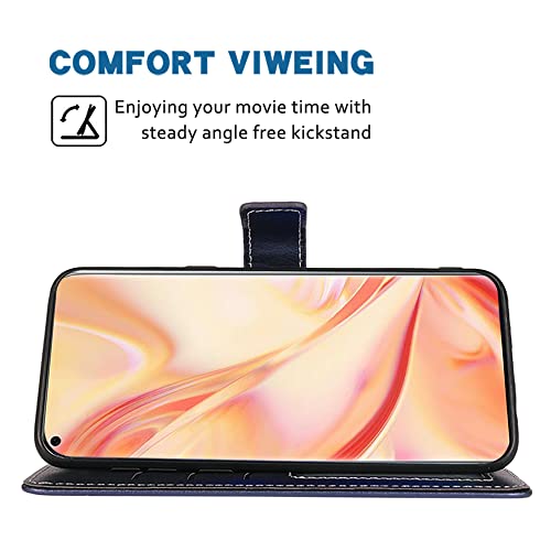 Fdcwtsh Compatible With Oppo Find X2 Pro Wallet Case Wrist Strap Lanyard And Leather Flip Card Holder Stand Cell Accessories Mobile Folio Purse Slot Credit Phone Cover For Cph2025 Women Men Blue #TOP3