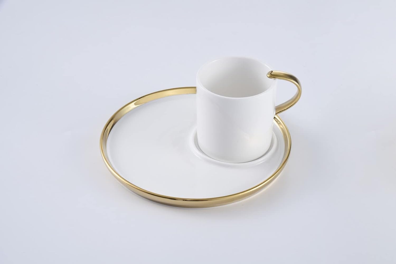 Pampa Bay For Coffee Lovers Titanium-Plated Porcelain Cappuccino Cup & Plate, 3 x 7.75in