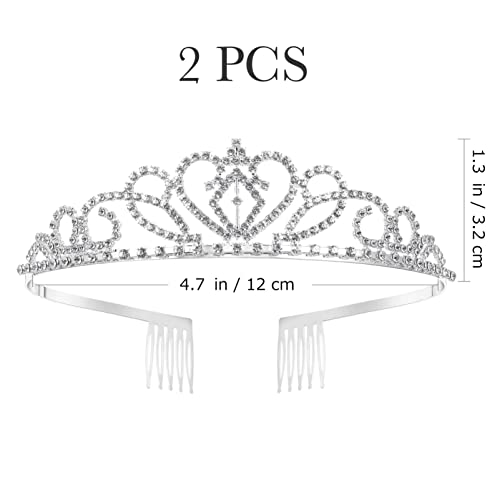 Frcolor Crystal Crowns And Tiaras, 2 Pack Tiara Crown Elegant Girls Princess Crown With Combs For Birthday Bridal Wedding Party Bridesmaid Prom Pageant… #TOP4