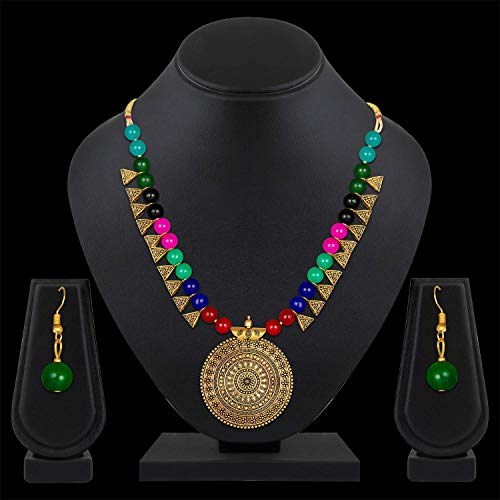 Image of Shining Diva Fashion Antique Design Traditional Neckpiece Necklace Jewellery Set for Women