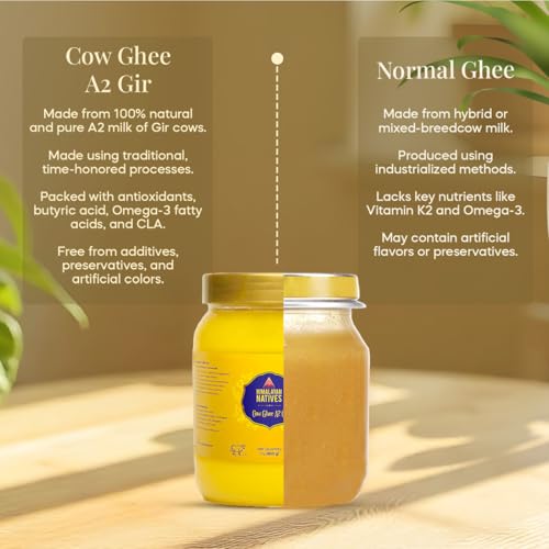 Image of Himalayan Natives A2 Gir Cow Ghee 1000 ml | 100% Pure and Natural | Grass-Fed Desi A2 Gir Cow Ghee | Helps Boost Immunity | Authentic Flavor and Natural Aroma