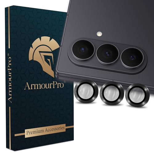 Image of ArmourPro Camera Lens Tempered Glass for Samsung Galaxy Z Fold 7 (8.0 Inches) Tough HD Individual Aluminum Alloy Rings 9H Camera Cover, Scratch-Resistant,Camera Lens Protection| Black, 1 Pack