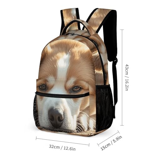 Lazy Dog Puppy Backpack Set 3 Piece, Durable Backpack Insulated Lunch Bag Portable Pencil Case for Men Women2