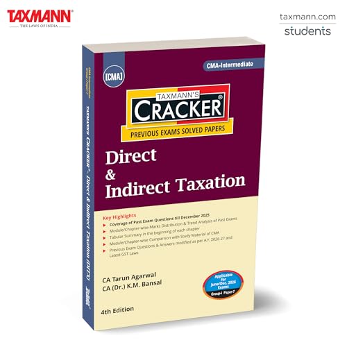 Image of Taxmann's CRACKER COMBO for CMA Intermediate | June /Dec. 2026 Exams - Group I | Papers 5 to 8 | CRACKER Series | Law /BLE, FA, DITX /DT & IDT and CA | January 2026 Edition | Set of 4 Books