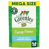 Greenies Feline Veterinarian-Recommended Adult Natural Dental Cat Treats, Catnip Flavor, 4.6 oz. Pouch