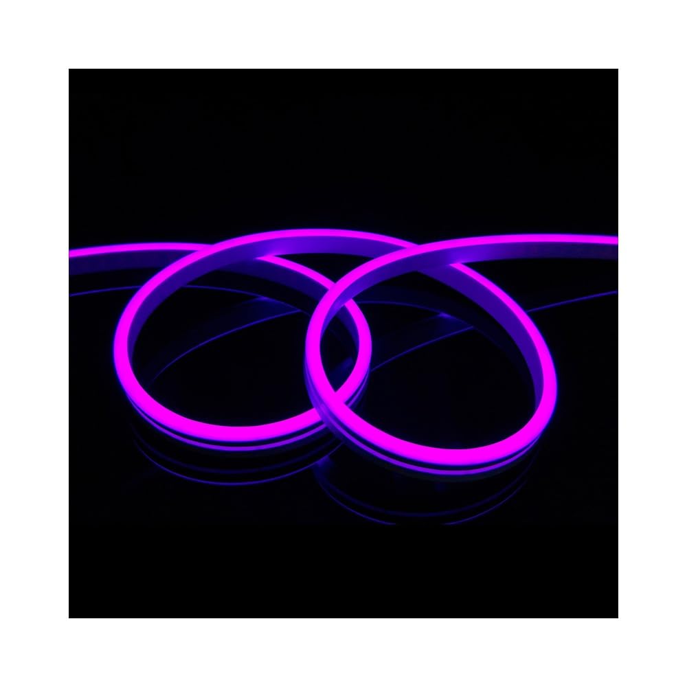 Tira de luz de neón LED impermeable flexible de 5M - Luz de cuerda de silicona de 12V, 1 unidad(Purple)