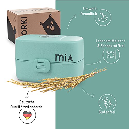 BJORKI® Bento Box für Kinder inkl. Bonus Namensticker - Auslaufsichere Lunchbox mit Fächern - Nachhaltige Brotdose Kinder für Kindergarten & Schule - Die Jausenbox für unterwegs. – Bild 3