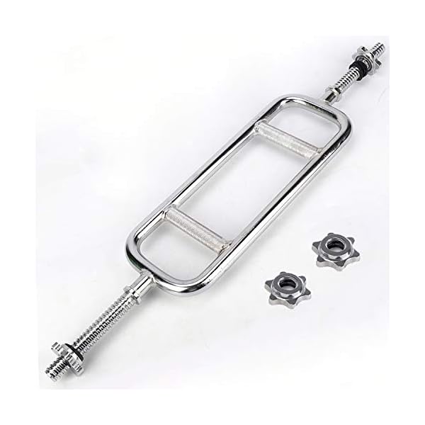 uyoyous Weight Bar 34 Inch Olympic Tricep Bar Standard Solid Steel Threaded Triceps Training Bar fits 1 Inch Weight…
