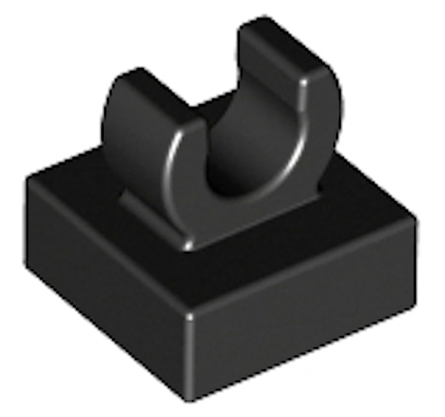LEGO Tile Modified 1 x 1 with Open O Clip, Part 15712 (Black, 10, Bricks) โ image 1