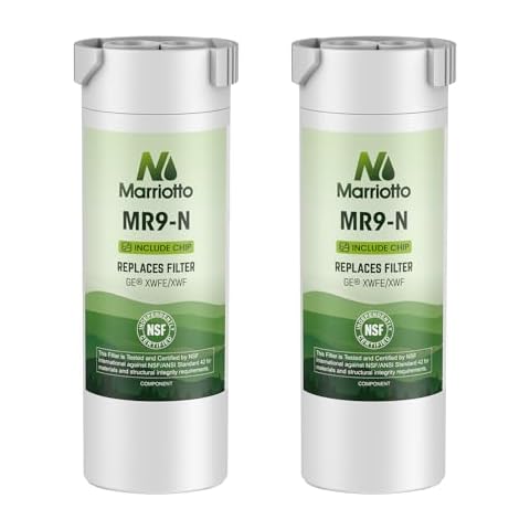 MARRIOTTO Water Filter Compatible with XWFE (Built-in CHIP), Replacement for GE XWFE, XWF Refrigerator Water Filter Pack of 2 Cover