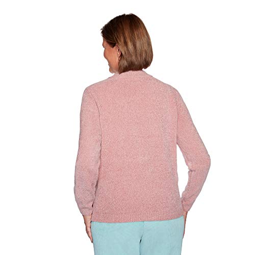 Alfred Dunner Women's Plus-Size Cozy Colorblock Chenille Sweater Size 2X Tearose #TOP2