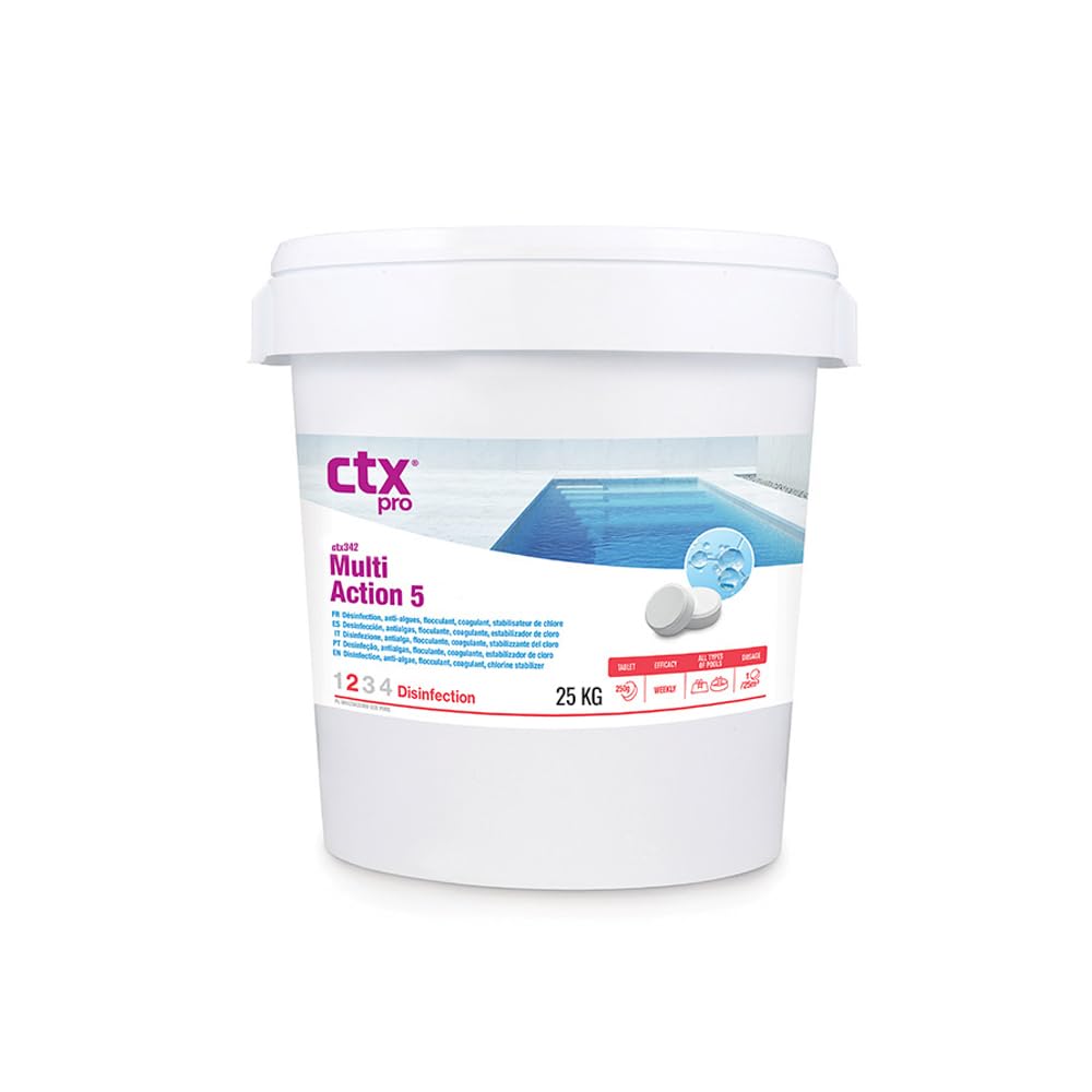 AcquaHOME® CTX 342 (Ex CTX-392) 25KG TRIPLEX PASTIGLIONI MULTIACTION da 250 GR - A LENTA DISSOLUZIONE - CLORO MULTIAZIONE SENZA RAME