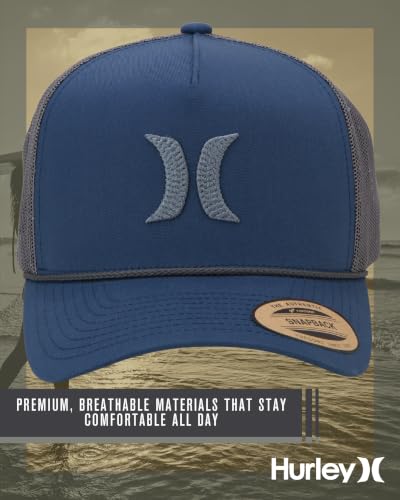 Image of Hurley Men's Trucker Hat - High Icon Snap Back Comfortable Curved Bill with Adjustable Snap Closure - Trucker Hats for Men