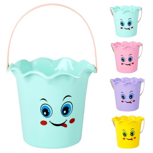 Hemobllo 5 Piezas Cubos de Playa de Plástico Resistente para Jugar con Arena y Agua Exterior para Verano Color Aleatorio Color Aleatorio