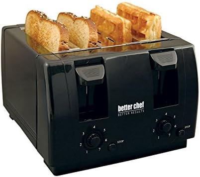 Better ChefEconomic 4-Slice Toaster | Dual Controls | Crumb Tray (Black)