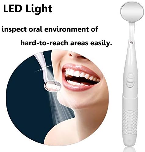 ffresiss Dental Mirror with Light,Teeth Inspection LED Mirror,Anti-Fog Mouth Mirror,Dentist Oral Care Tool