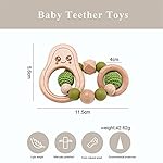 Avocado-Wooden-Baby-Toys-Teethers-for-Babies-Teething-Ring-Wooden-Rattle-Baby-Nursing-Bracelet-Silicone-Beads-Wooden-Ring-Crochet-Beads-Baby-Bracelet-Chew-Toy