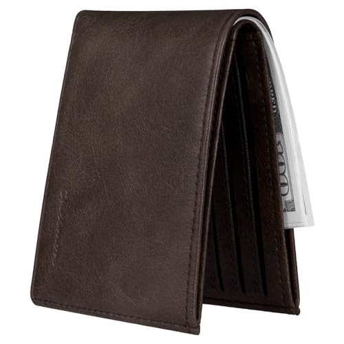 Image of Chelmon Slim Wallet for Men ID Window with RFID Blocking Front Pocket Minimalist Bifold Bussiness Card Holder Gift for Men