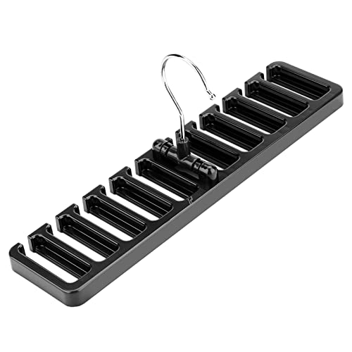Belt Organizer, Plastic 10 Slot Belt Organizer, Multifunction Flexible Wardrobe Space Organizer 12 * 2.87 * 5.51 Inch, for Closet (Black)