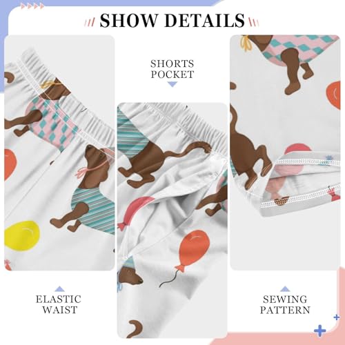 Boys' Pants Dachshund Dogs with Balloon Long Bottoms Jogger Pants Elastic Waist Trousers with Pockets S-XL4